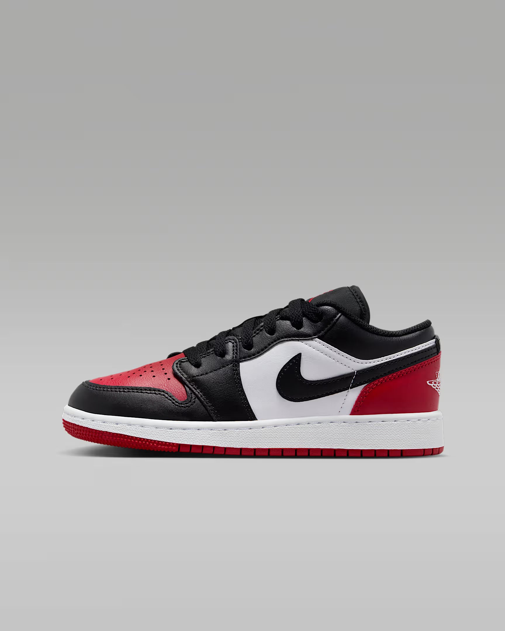 Jordan 1 Low Bred Toe 2.0 (GS)