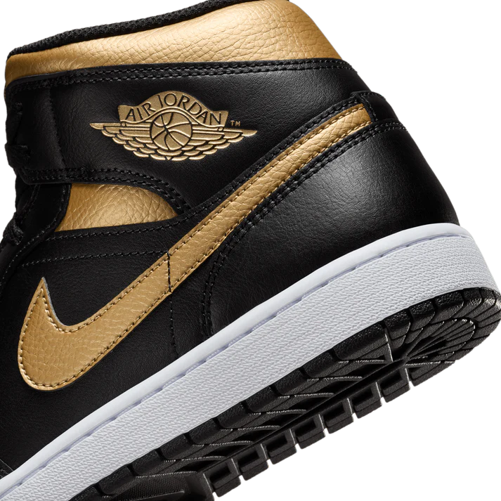 Air Jordan 1 Mid 'Black Metallic Gold'