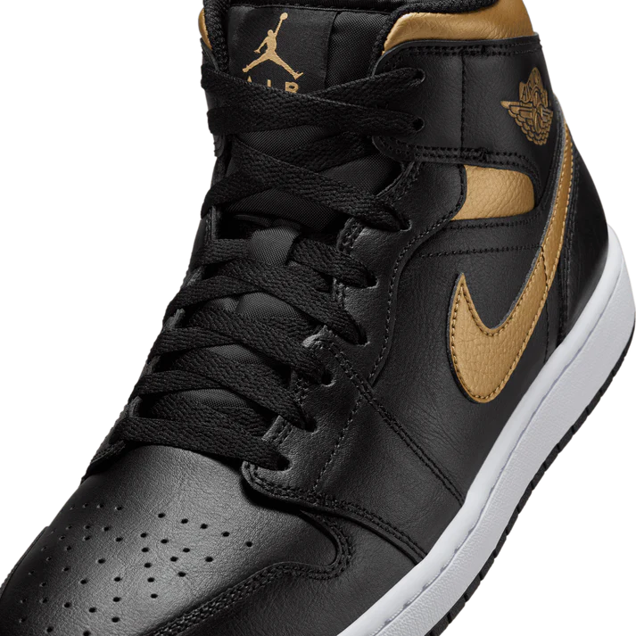 Air Jordan 1 Mid 'Black Metallic Gold'